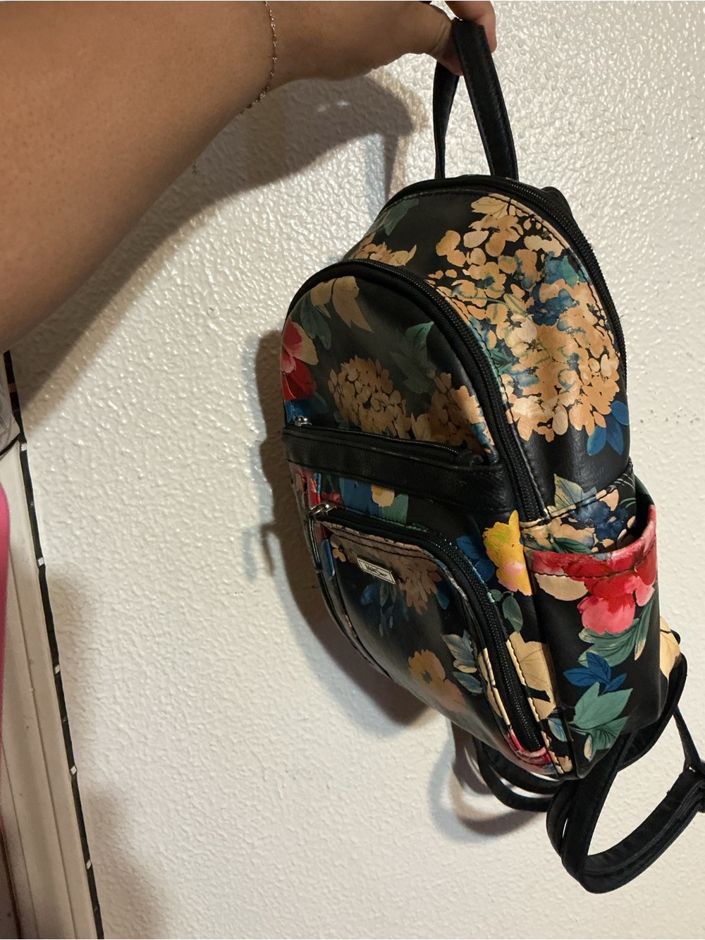 Floral Mini Backpack - Black Multicolor - Picture 3 of 4
